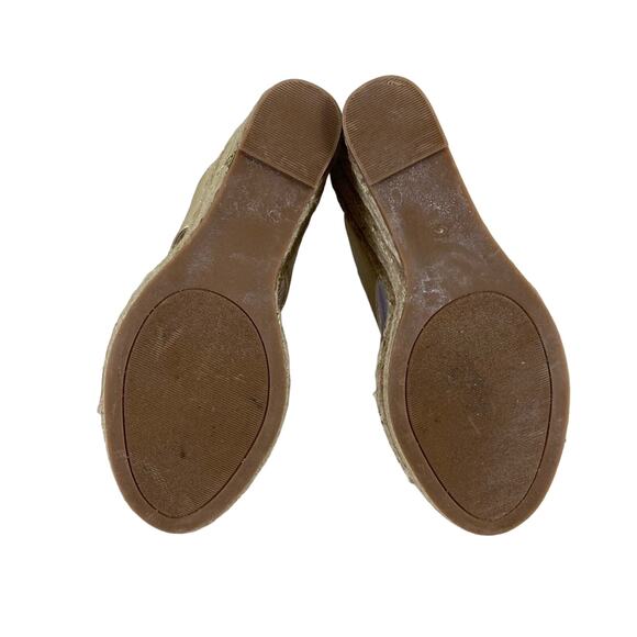 JustFab Gold Aztec Design Fringe Espadrille Ankle Strap Sandals Size 9 - Picture 6 of 6